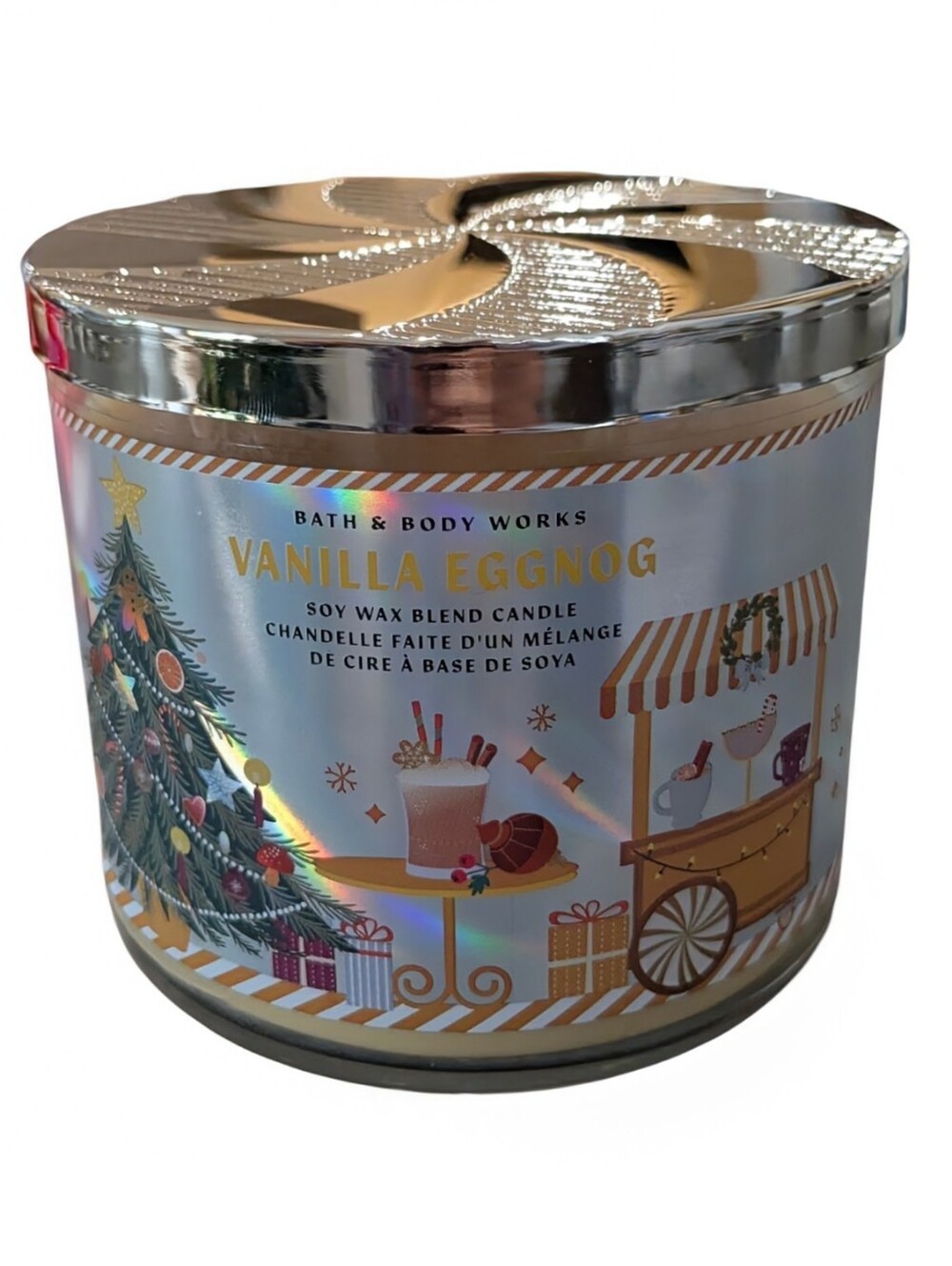 NEW Bath and Body Works Vanilla Eggnog 3-wick Candle